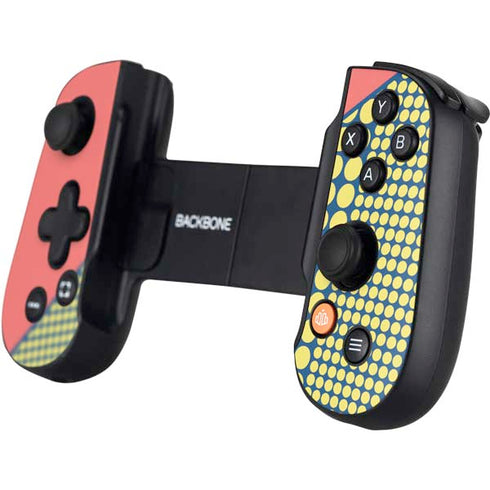 Coral Diagonal Split Backbone One for iPhone Game Controller Skin